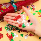 MARFOREVER Christmas Day Confetti Glitter Table Decorations Party Scatter Confetti, Red Green White Party Decorations Table Confetti Sprinkles Snowflake Santa Elk for Christmas Party Supplies Decor