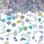 VHUWE Happy Birthday Confetti, 1.6 oz Laser Silver Cake Balloon Star Goblet Bottle Swirl Glitter Confetti for Boys Girls Kids Women Men Happy Birthday Party Table Decorations Supplies