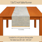 Chardin home Natural Jute Table Runner 13x72 Inch – Vintage Boho Rustic Table Decor – Handwoven Table Runner in Natural Jute and Grey – Farmhouse Dining or Console Table Accent