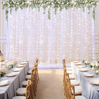 10x10ft White Tulle Backdrop Curtain with Lights String for Parties Wedding Twinkle Sheer Backdrop Curtains for Bridal Shower Birthday Party Baby Shower Photo Booth Decorations