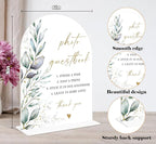 Acrylic Wedding Signs, Greenery Theme Photo Guestbook Sign, Wedding Reception Signage, Bridal Shower Table Decor with Stand, Engagement, Anniversary, Newlywed Events and Parties Supplies, 12
