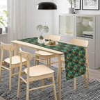 Peacock Feather Table Runner,Retro Aesthetic Green Table Runner for Home Kitchen Dining Party Indoor Outdoor Decoration 13x108 Inch