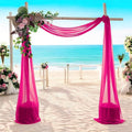 MDS Halloween Chiffon Draping Fabric - 1 Panel, 30" Wide x 100ft Long - Sheer Spooky Arbor & Canopy Drapery for Haunted House Backdrops, Party Ceilings, DIY Costumes & Themed Events - Hot Pink
