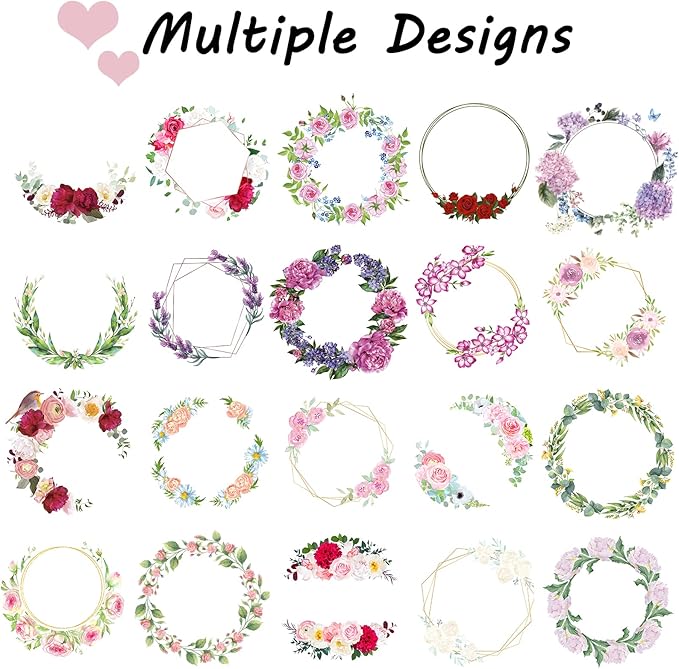200 Pack Custom Stickers Personalized Labels for Business Logo Customized Vinyl Wedding Favors Birthday Baby Bridal Shower Make Your Own 1 Inch-10 Inch,lable-flower200