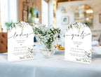 2 Pcs Greenery Wedding Bathroom Ladies & Gents Signs, 6 x 8 Inch White Arch Acrylic Wedding Sign with Holder, Wedding Sign for Ceremony and Reception, Wedding Decoration, Wedding Supplies - LY32