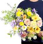 Artificial Flowers Bouquets for Bridal Wedding Home Decor Fake Floral Arrangements for Party Table Centerpieces DIY Silk Flower Set Spring Summer Indoor Outdoor (Combo Pink/Yellow)