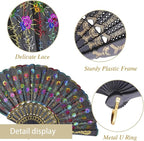 QIRMIZI 10 Pack Fabric Folding Handheld Fans, Perfect for Weddings, Parties, and Dancing,Multicolour