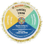 Mandala Crafts Gold Tinsel Garland - Thin Metallic Foil Glitter Mini Garland for Christmas Tree, Party, Wedding Decor, and Holiday Decorations