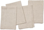 Linen Light Natural Dinner Napkins Set of 4-100% Pure Linen Cloth Fabric, Hemstitch Dinner Napkins 20 x 20 Inch for Dining, Dresser, Thanksgiving, Christmas, Fall - Lino