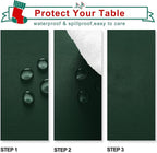 Hiasan Rectangle Tablecloth - Waterproof and Spillproof Washable Fabric Table Cloth for Dining Room Kitchen and Outdoor Use, 60 x 84 Inch, Hunter Green