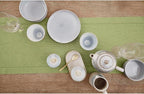 Solino Home Linen Moss Green Table Runner 72 Inches Long - 100% Pure Linen Hemstitch Table Runner 14 x 72 Inch for Dresser, Dining, Fall, Autumn, Halloween, Thanksgiving - Classic Hemstitch