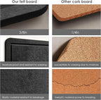 Bulletin Board, 24 x 18 inches Decorative Felt Pin Board, Cork Board Alternative for Wall, Foldable Photo Board Self-Adhesive Vision Board Mood Board with 20 Pushpins - Black