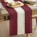 Artoid Mode Red Farmhouse Rustic Table Runner, Seasonal Hollow Kitchen Dining Table Decoration for Home Party Decor 12x60 Inch