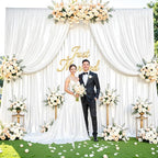 White Glitter Backdrop Curtain for Parties Wedding,10Ft x 10Ft Satin Shimmer Photo Backdrop,Non-Wrinkle Sparkle Drapes for Backdrops,Back Drop for Photography, Birthdays,Weddings,Prom