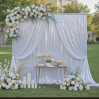 20ft x 10ft Silver Sequin Backdrop Curtain for Parties, Wrinkle Free Thick Glitter Photo Backdrop Drapes 4 Panels 5x10FT Back Drop Cloth Shiny Fabric for Wedding Birthday Photography Background