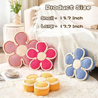 Flower Shaped Floor Cushion, Soft Decorative Throw Pillow, Cute Seating Cushion, Plush Pillows for Sofa Couch Bed (17.7 Inch, Yellow)