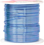 Mandala Crafts 20 Gauge Anodized Aluminum Craft Wire for Jewelry Making - 450 FT Colored Flexible Silver Copper True Blue Pink Ice Blue Green Wire - Bendable for Bonsai Armature Crafting Sculpting