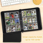 Trading Card Binder, Card Collection Binder Album Folder with 720 Side Loading Pockets, 9 Pocket Trading Card Album Folder for TGC,MTG, Baseball Cards, Yugioh