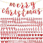 TaoBary 167 Pcs DIY Banner Kit Happy Birthday Glitter Banner Customizable Glitter Make Your Own Kit 162 Letters Symbols and Numbers 3 Rope for Birthday Halloween Wedding Christmas(Red)