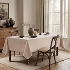 MIULEE Natural-Black Linen Tablecloth 60x84 Inch Rectangle Table Cloth Waterproof,Stain Resistant & Wrinkle Resistant for Dining Party Wedding
