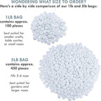 Galashield Flat Glass Marbles for Vases White Glass Gems Beads Pebbles Vase Filler (5 LBS, Approx. 540 PCS)