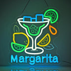 CNBEYOUNG Margarita Neon Sign, Neon Lights Hanging Wall Art Decoration for Restaurants Shop Cocktail Bar Kitchen Party Home Decor, USB - Driven, Super Bright & Adjustable,14.17x 12.6inches