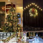 Outdoor String Lights Christmas Lights 50 LED Battery Operated String Lights Fairy Lights for Christmas Tree Wedding Wreath Party Home Garden Indoor, Waterproof, 18ft, Warm White, 2 Pack