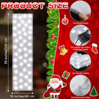 VIHOSE Christmas Snow Blanket with LED Lights String Pre Lit Artificial Fake Snow Blanket Roll Lighted Table Runner for Christmas Tree Village Display Winter Holiday Decor(White Light,59'' X 16'')