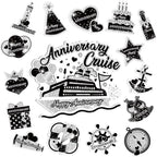Happy Anniversary Cruise Door Magnets Decorations,Black Silver Happy Anniversary Cruise Ship Door Decor Magnetic for Married Men Women Wedding Party Refrigerator Fridge Car Kitchen Garage Personalized