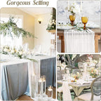 12 Pack White Cheesecloth Table Runner 10ft Gauze Runner Boho Ivory Cheese Cloth Table Runner for Wedding Bridal Shower Baby Shower Boho Table Decoration