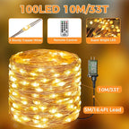 btfarm Fairy Lights Plug in with Remote, 33FT 100 LED Outdoor Twinkle Lights Waterproof with Timer, 8 Modes Indoor String Lights for Bedroom Patio Garden Wedding Christmas Decoration, Warm White