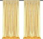 Gold Backdrop Background Party Decortaions - 9.6x8FT Sequin Backdrop Curtains for Hallowee Christmas Graduation Birthday Decor