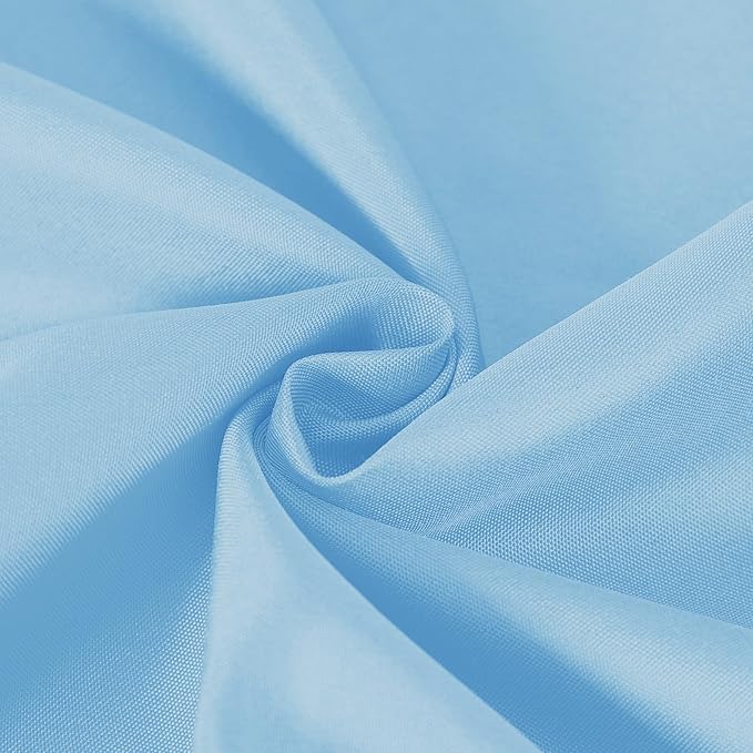 60 inch Round Tablecloth Washable Polyester Table Cloth Decorative Table Cover for Wedding Party Dining Banquet（60 inch,Blue Mist）