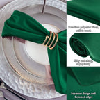 Aneco 24 Pieces Satin Napkin Square 20 x 20 Inches Dinner Napkins Weddings Party Napkin Soft Table Napkins for Romantic Weddings Party Dinner Decoration (Forest Green)