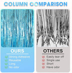2 Pack Light Blue Tinsel Foil Fringe Curtains, Blue Party Decorations, Metallic Tinsel Party Streamers Backdrop for Birthday Baby Shower Graduation Wedding Anniversary Party Decorations