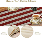 American Flag Table Runner, 4th of July USA Rustic Vintage Wooden Blue Red Stars Stripes Print Table Runner for Farmhouse Kitchen Dining Table Decor, 13x70inch