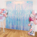 2 Pack Fringe Curtains Party Decorations,Tinsel Backdrop Curtains for Parties,Photo Booth Wedding Graduations Birthday Mermaid Frozen Sea Party Supplies (Iridescent)