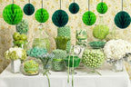 ZOOYOO 12Pcs 6" 10" Honeycomb Balls Decorations Hanging Tissue Paper Pom poms for Birthday Wedding Engagement Holidays Home Decor St. Patrick's Day Decoration(Green)