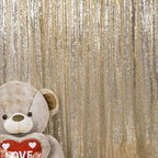 JYFLZQ Champagne Sequin Backdrop Curtains 2ft x 8ft 2 Panel Glitter Photo Booth Backdrops Sparkly Photography Background Drapes for Parties Wedding Bridal Showers