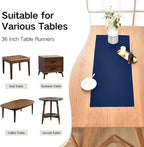 Farmhouse Navy Blue Table Runner Small Short Table Runners 36 Inches Coffee Table Runner for Dresser Living Room Bedroom Holiday Party Banquet 12X36 Inch