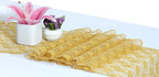 MDS Pack of 15 Wedding 12 x 108 inches Lace Table Runner for Wedding, Decorations for Birthday Parties, Banquets, Graduations, Engagements, and Runners fit Rectangle, Round Table- Gold
