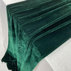 Luxurious Velvet Table Runner, 10ft Wedding Reception Decorations, 20x120inch Soft Velvet Fabric, Table Linen Overlay, Wedding Table Runners (Emerald Green, 20X120inch)
