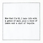 Five Star Napkins 50th Birthday Quotes White Cotton Cocktail Napkins, Beverage Napkins, Bar Napkins, Cloth Napkins, Party Napkins, Events, Holidays, Weddings, Birthdays, Disposable, 4.5" x 4.5"- (50x)