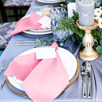 ANECO 12 Pieces Satin Napkins Soft Dinner Napkins Square Table Napkins 17 x 17 Inches for Restaurant Weddings Party Dinner Decoration (Pink)