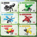 Mini Building Block Sets, 12PCS Insects Building Blocks, 6 in 1 STEM Toys Eggs Building Sets, Party Favors for Kids Goodie Bags Prizes/Birthday Gifts