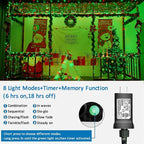 YEGUO 165ft 500 LED Christmas Lights Outdoor Waterproof, Red and Green String Lights Plug in, Green Wire Twinkle Tree Lights Indoor with Timer Memory 8 Modes
