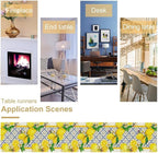 Lemon Table Runner,Spring Summer Seasonal Yellow Blue Table Runner for Kitchen Dining Table Home Party Decoration 13x36 Inch