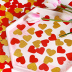 200 Pcs Red Gold Heart Paper Confetti for Valentine's Day Wedding Baby Shower Birthday Party Table Decoration Supplies
