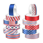 Adirasenotek Washi Tape 12 Rolls Patriotic Packing Tape American Flag Decorative Paper Stickers DIY Art Crafts