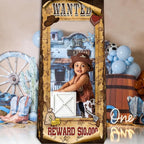 4.5ft Tall Life Size Stand in West Wanted Photo Booth Props Selfie Frames, Western Photo Booth Props for Western, West Cowboy Cowgirl Theme Party Supplies, Wild West Rustic Party Decorations